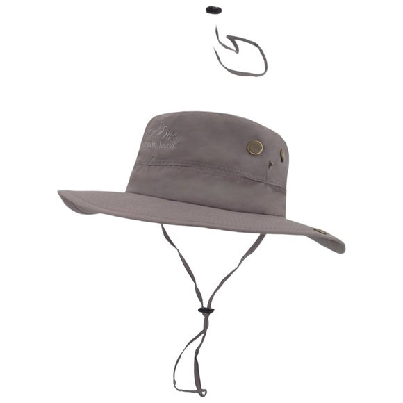 Dark Gray Unisex Sporty Camping Hiking Fishing Outdoor Safari Hat - Picture 3 of 8